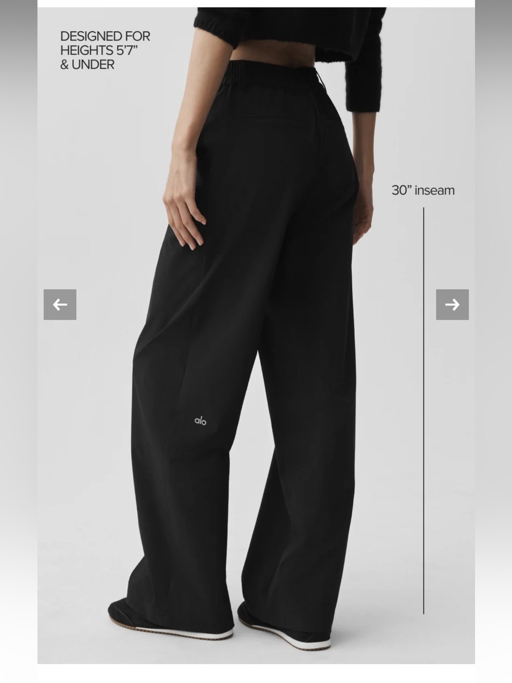 NWOT ALO High-Waist Pursuit Trouser. Size M Long. - Picture 3 of 6